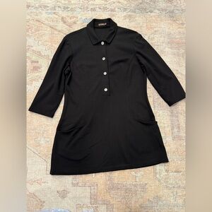 J McLaughlin Tunic‎ Black Top 3/4 Sleeve Women’s M